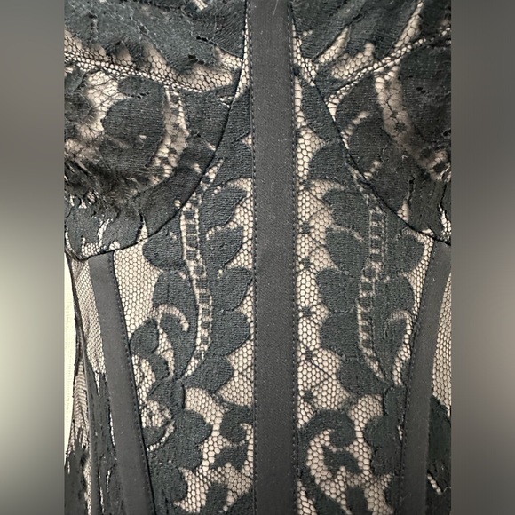 TEMPERLEY LONDON “Amy Winehouse” Black Lace & Mushroom Silk Corset Bustier US 4 - Picture 8 of 16